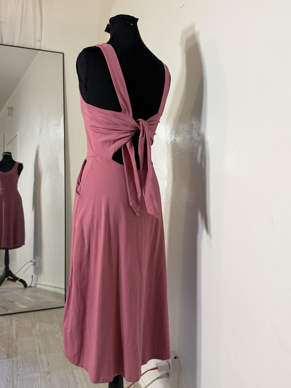Pact Sleeveless Rose Pink Tie-Back Midi Dress - Picture 6 of 16